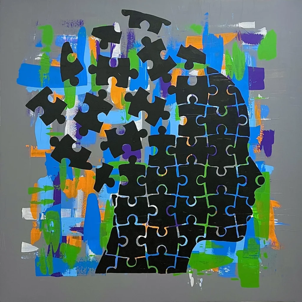 Puzzle woman — maleri af Jens Andersen