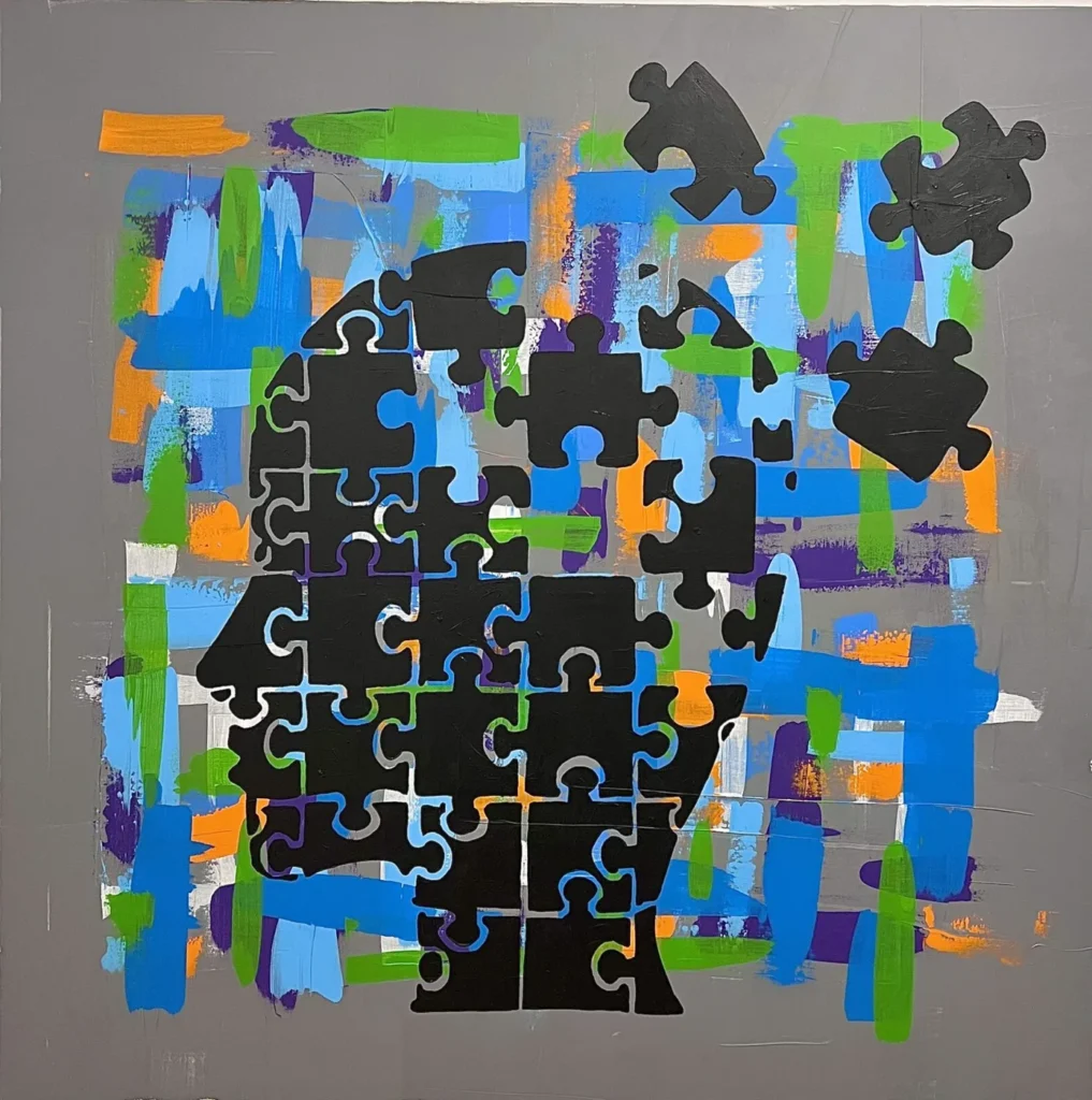 Puzzle man — maleri af Jens Andersen