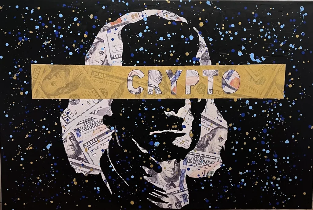 Benjamin x crypto — maleri af Jens Andersen