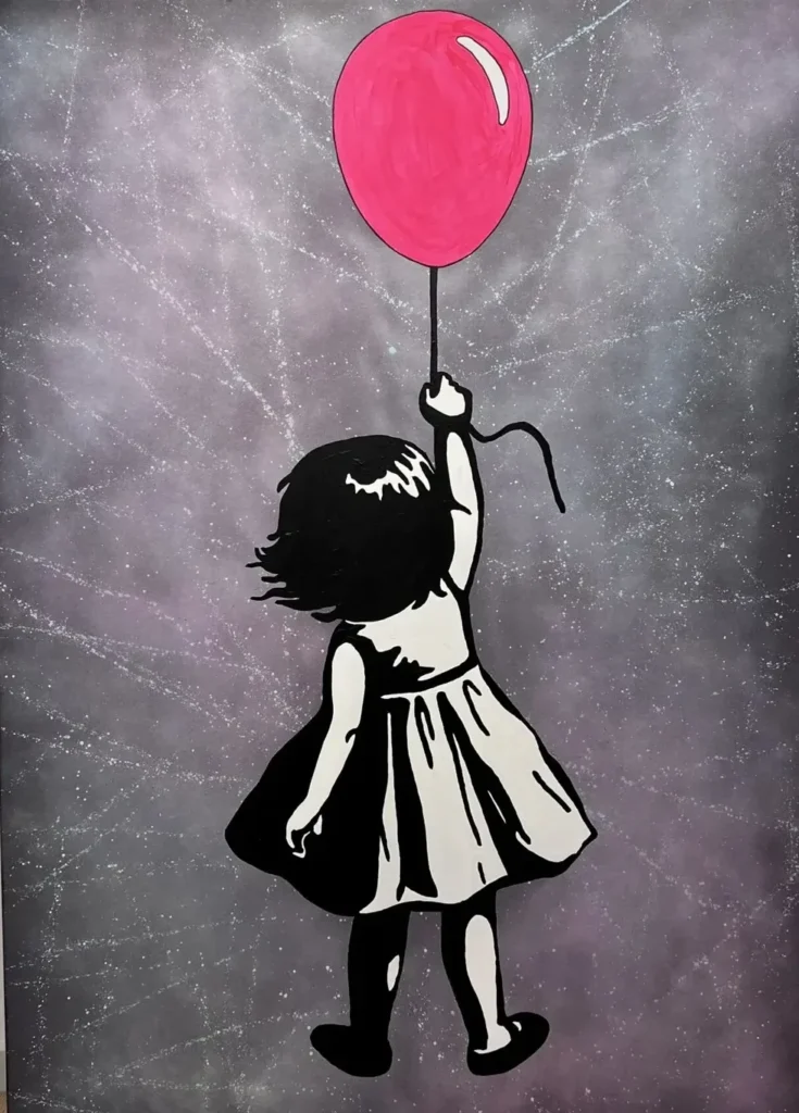 Blue balloon — maleri af Jens Andersen